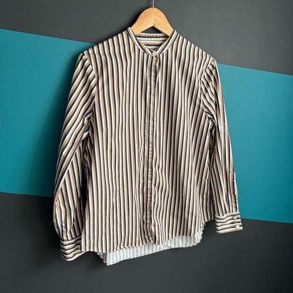 Boss Black and White Striped Button Down Shirt - Picture 2 of 8